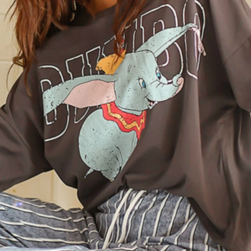 Осенняя пижама из чистого хлопка Женская Милая мультяшная маленькая как легкая с