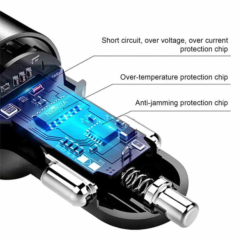 

Car Wireless Handsfree Radio MP3 Player Mutifunctional Car Bluetooth FM Transmitter Dual USB Phone Quick Charging Adapter
