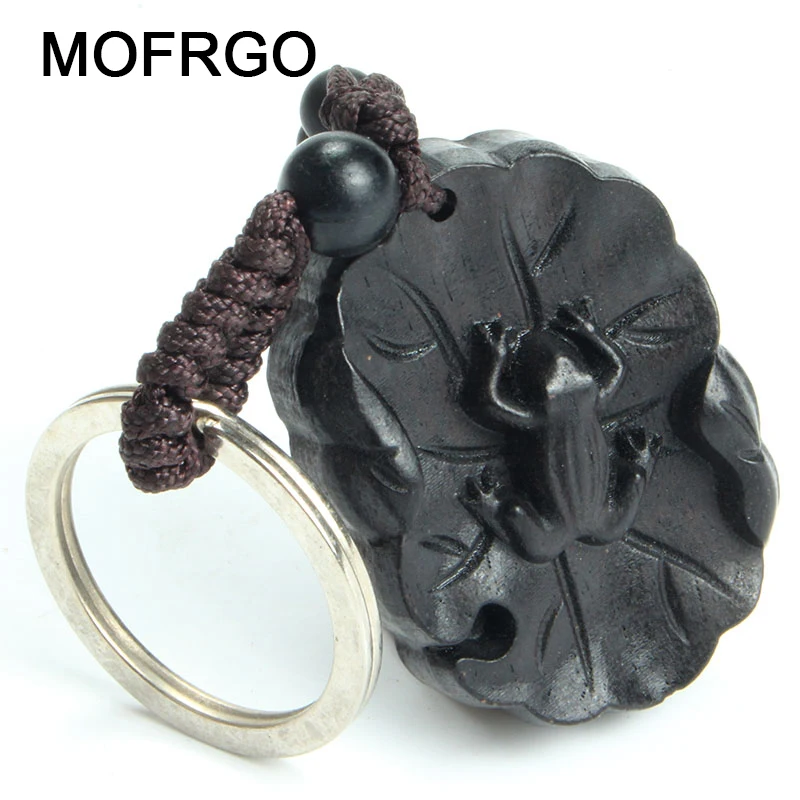 Креативный брелок с амулетом Lotus Leaf Frog Ebony автомобиль/сумка/кошелек деревянный