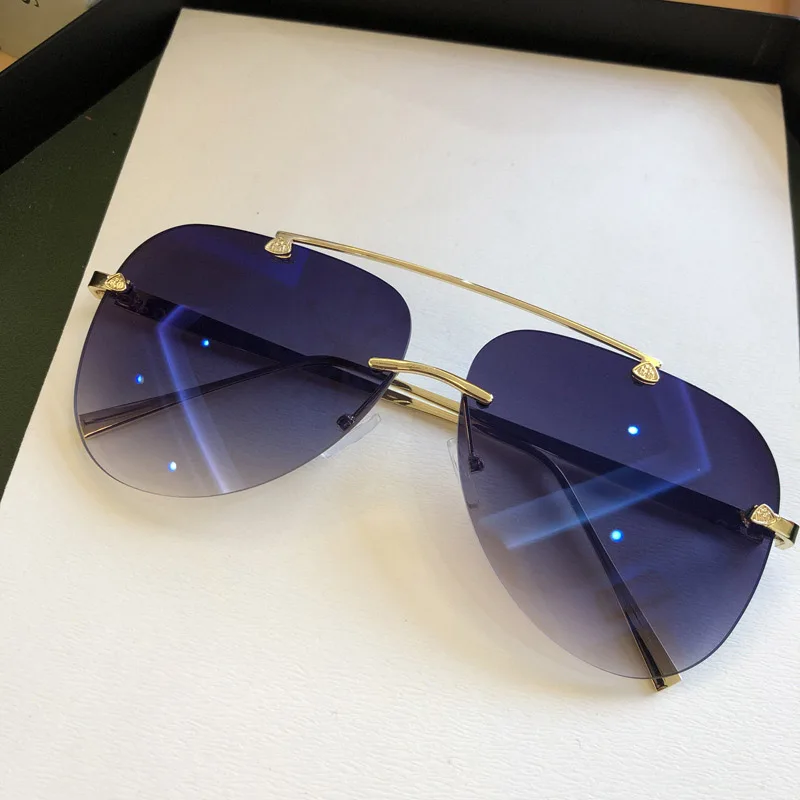 Фото Солнцезащитные очки-авиаторы без оправы для мужчин и женщин авиаторы в