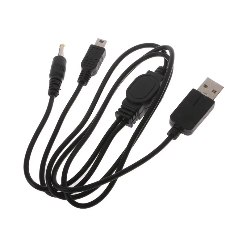 Black USB Port Charging Data Cable for SONY PSP 1000/2000/3000 Game Console Charger Power 2 in 1 USB Cable Cord