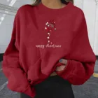 Рождественский пуловер с рисунком красного вина, Женский Теплый свитшот с круглым вырезом и длинным рукавом