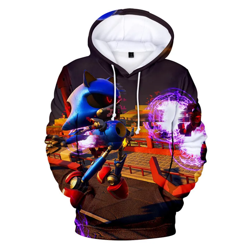 picture color Sonic 3D Модный пуловер худи Повседневный свитер с длинными рукавами одежда для мальчиков и девочек с объемным рисунком тонкое пальто с героями мультфильмов для родителей и детей - Цвет: picture color