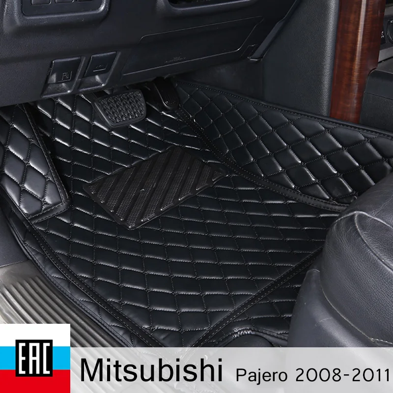 Коврики для авто Mitsubishi Pajero 2008 2011 право руль автомобиля аксессуары из экокожи в