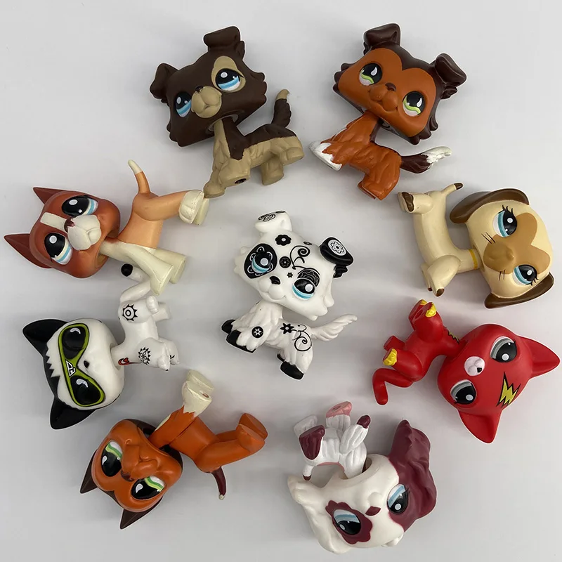 Lps игрушка кошка редкий магазин домашних животных короткие волосы котенок собака