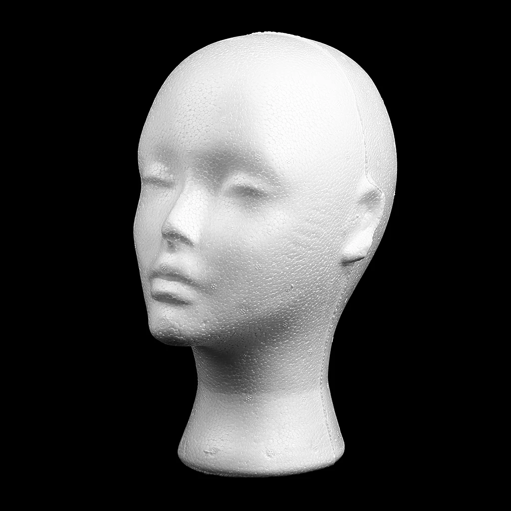 Mannequin Head Female Foam Exhibitor for Cap Headphones Hair Wigs Woman Wig Display Styrofoam Model |