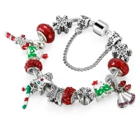 new christmas alloy bracelet panjia style diy dripping stick candy pendant female bracelet