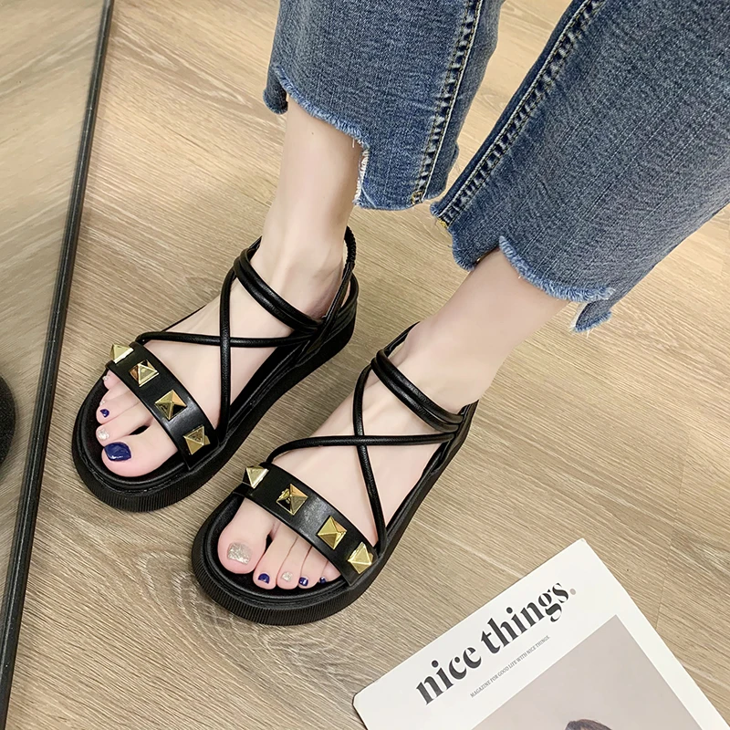 

Comfort Shoes for Women Muffins shoe Beach Sandals 2021 Summer Espadrilles Platform Clogs With Heel Suit Female Beige Flat Fashi