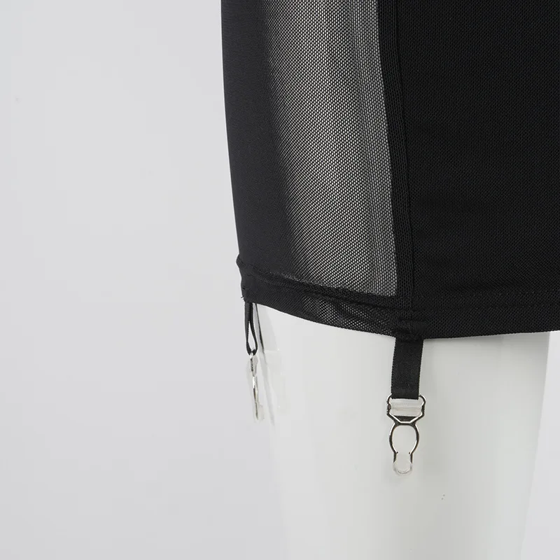 

NEONBABIPINK Sexy Black Micro Mini Skirt Women Club Wear See Through Mesh Patchwork Pencil Skirt Spring Summer 2021 N85-BZ12