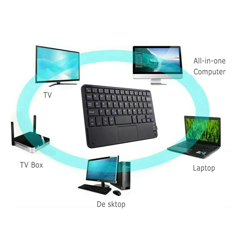 

New Wireless Keyboard Bluetooth-compatible Keyboard With Touchpad Rechargable With USB Cable For PC Smartphon Laptop Fingerboard