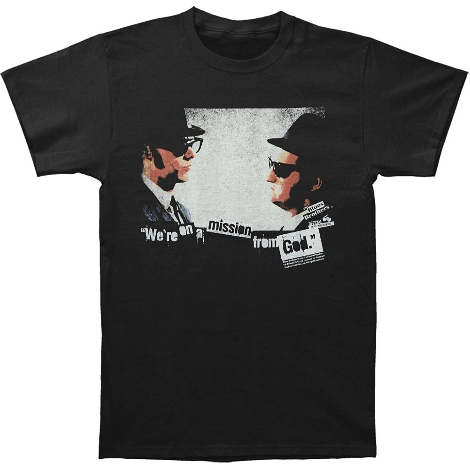 Мужская черная футболка Blues Brothers Mission от God| |