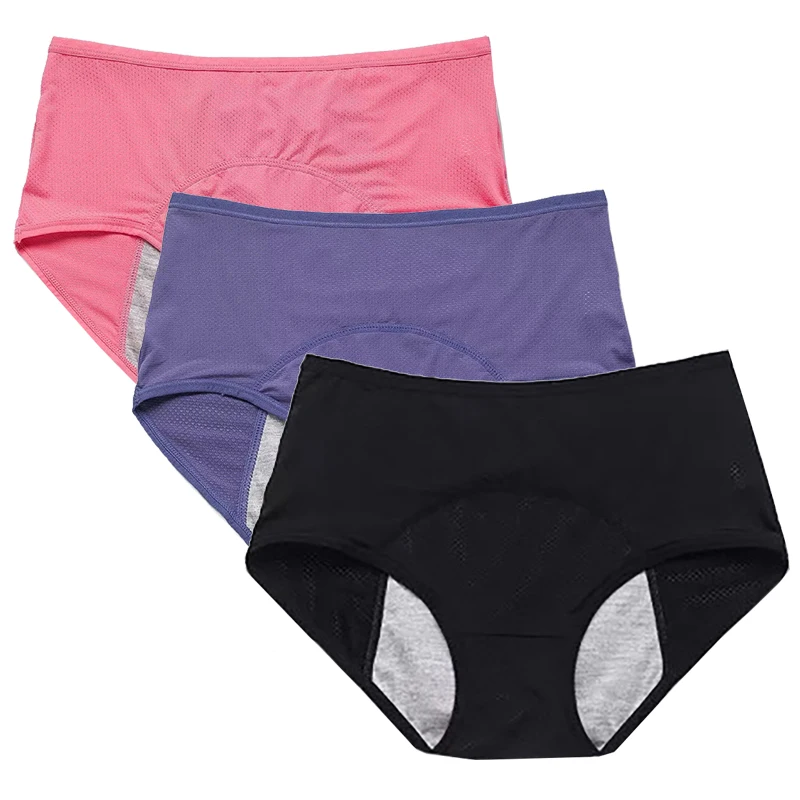 

Женские менструальные трусики 3 шт., поглощающие герметичные трусики для критических дней, нижнее белье, сексуальное дышащее Сетчатое физио...