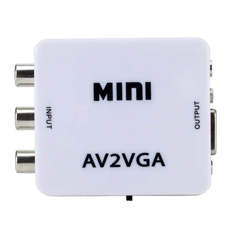 Mini HD rca композитный CVBS AV в vga конвертер av2vga с 3 5 мм аудио ouput adatper ТВ приставка DVD