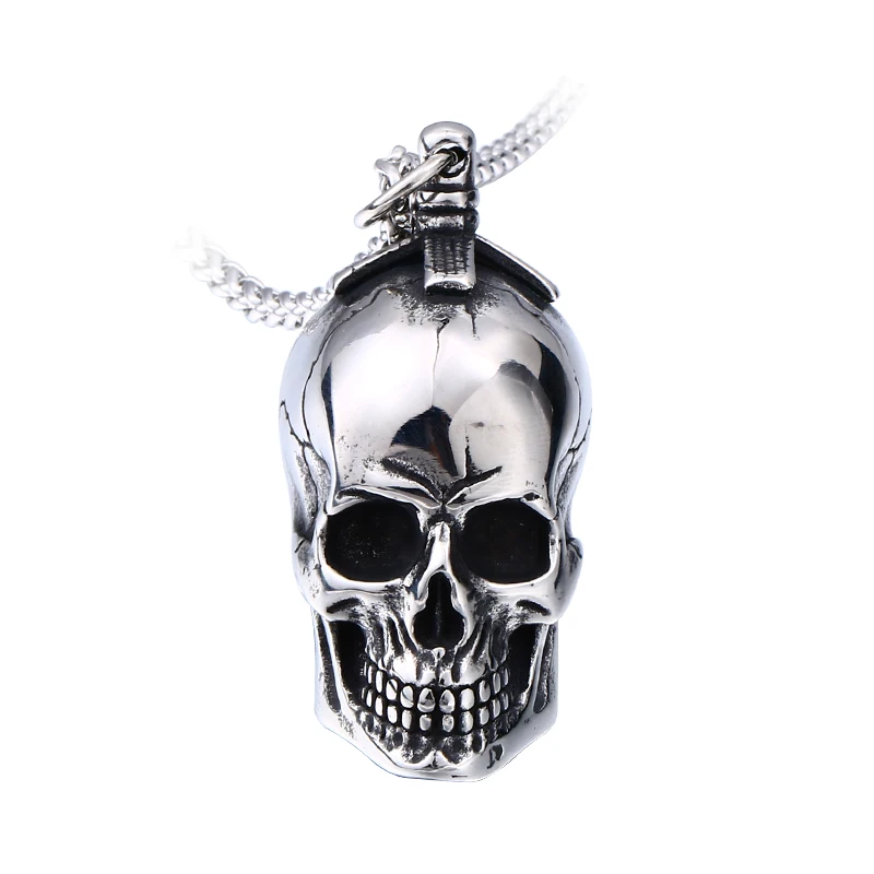 Мужской кулон с черепом Beier чокер из нержавеющей стали и титана в стиле панк