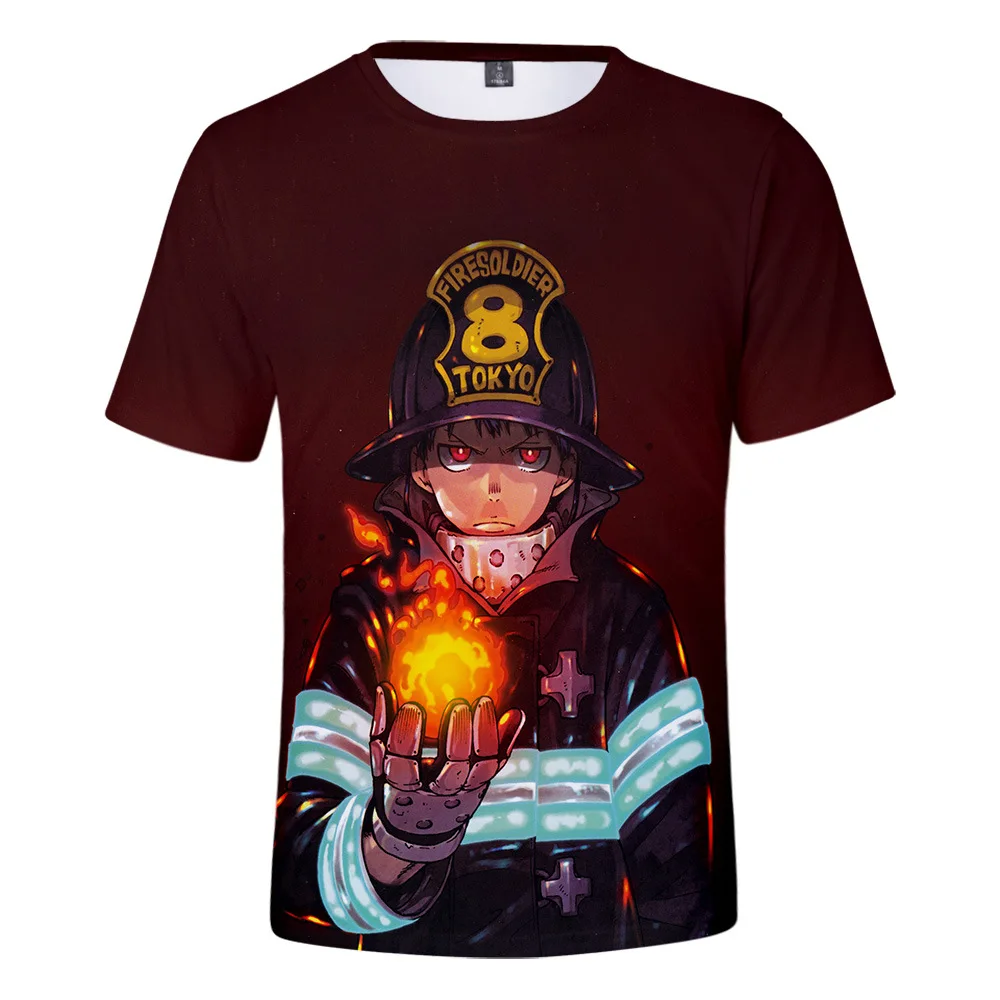 

Anime Enen No Shouboutai Fire Force Kids T Shirt for Boys/girls Shinra Kusakabe Cosplay T-shirt Funny Tshirt Children Clothes