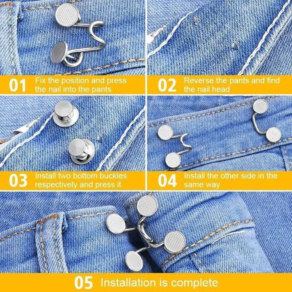 27X28/32X28mm Metal Garment Hooks Jeans Waist Adjusting Buckle DIY Invisible Adjust Button Sewing magnetic D04 | Дом и сад