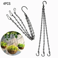 4pcsset double head hanging chains for hanging baskets plant pot basket holder s shaped iron hooks flower pots hanging chains