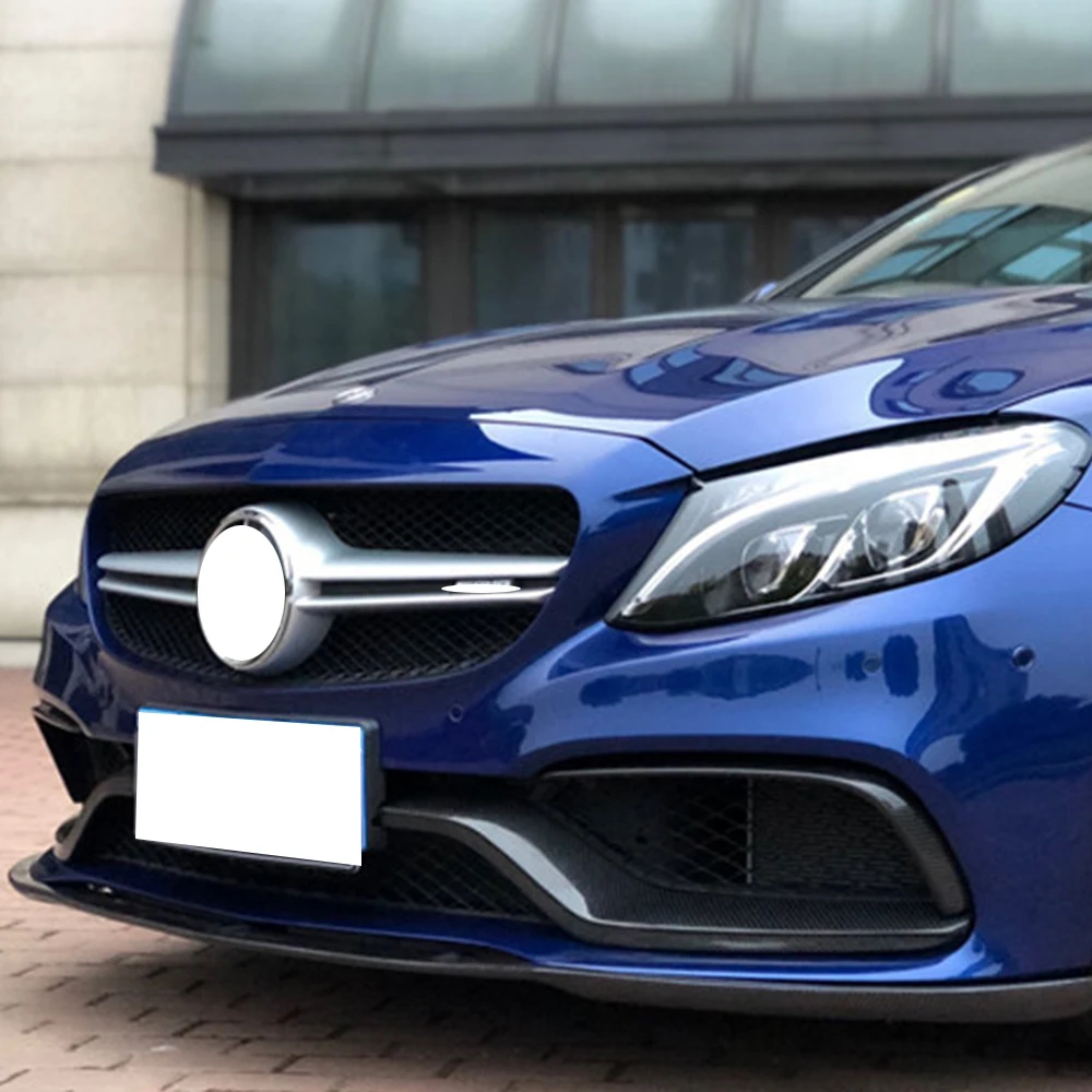 C63 углеродного волокна переднего бампера сплиттерная отделка для Benz W205 C205 S205 C63 и C63s AMG седан купе Wagon