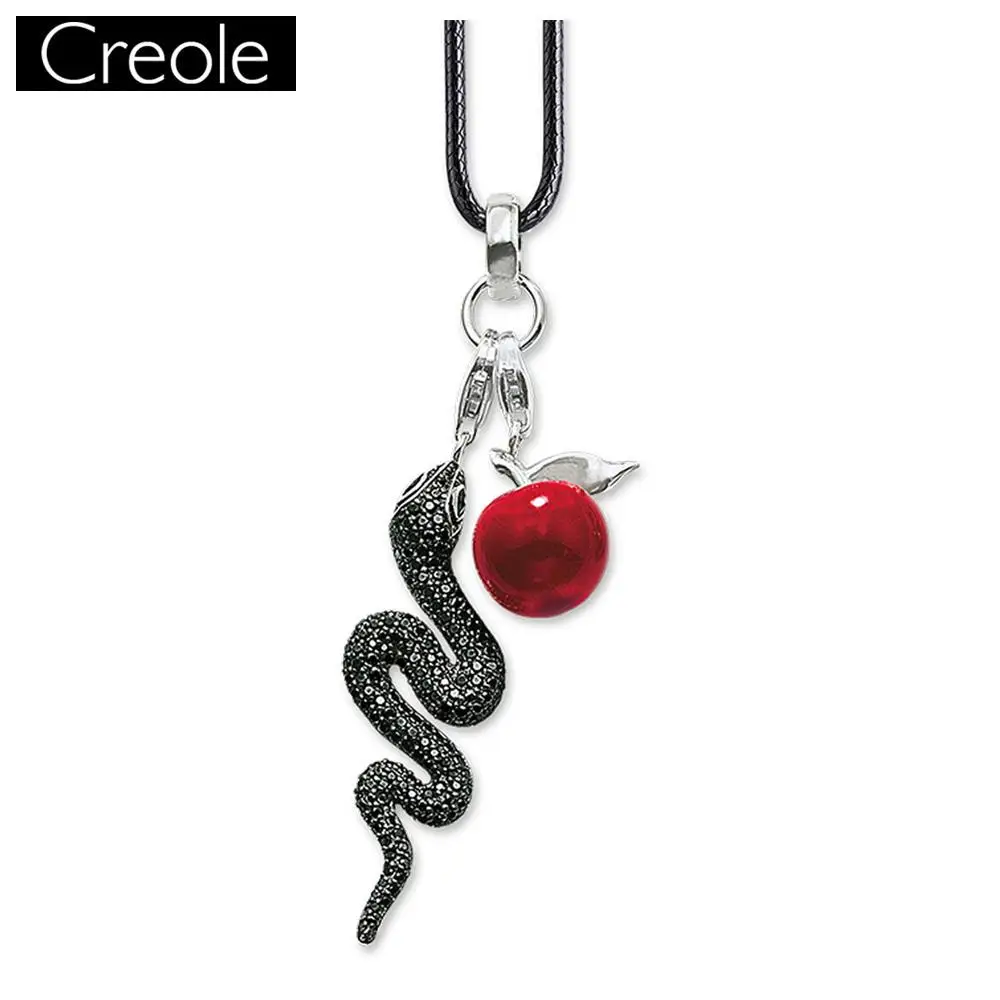Ожерелье змея и яблоко модный подарок для женщин европейский стиль сердце Rebel 925