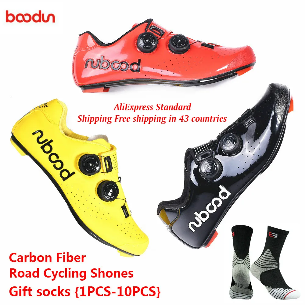 

2020 New Road Cycling Shoes Carbon Fiber Self-Locking Ultralight Breathable Wear Non-slip professional Bicycle Racing Shoes 850g