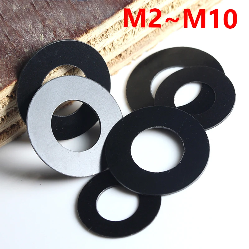 Black PVC Screw Round Meson Flat Washer Plastic Insulating Gasket Hard Mat Circuit Board Gasket M2 M2.5 M3 M4 M5 M6 M8 M10