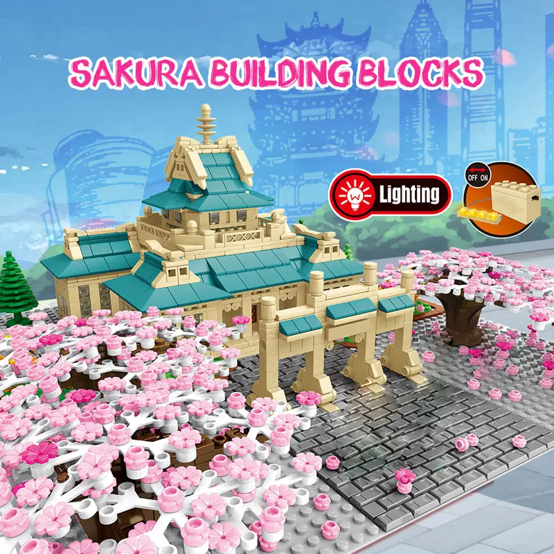 2529 шт город улица вид дерево дом цветок модель строительные блоки Новый Вишневый