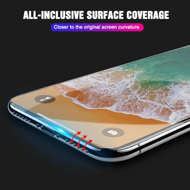 100D полное покрытие Защитное стекло для IPhone X XR XS 6 6S 7 8 Plus Защитная пленка для экрана на IPhone XR XS MAX 5 5S SE 8 7 X стекло