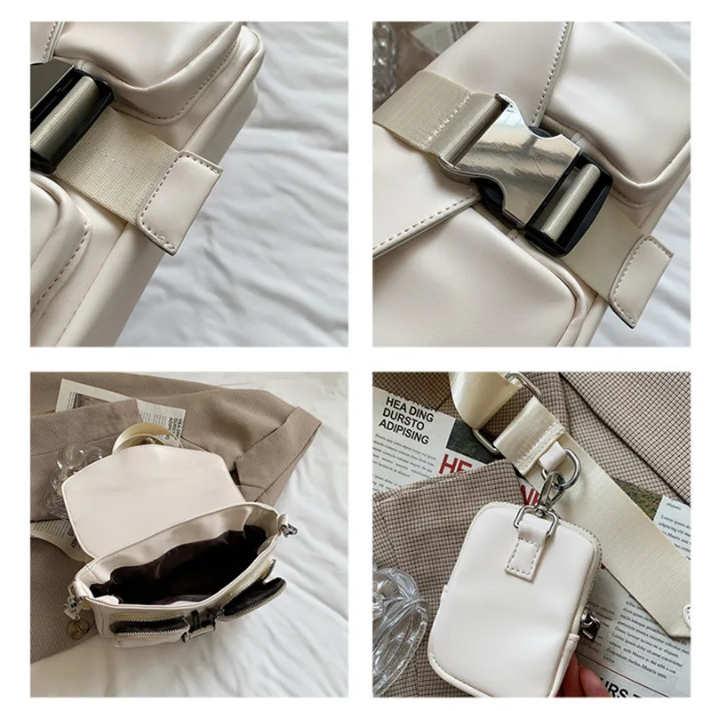 

DikizFly fashion flap square crossbody bags for women 2021 designer bag with small pocket soft women bags shoulder handbags sac