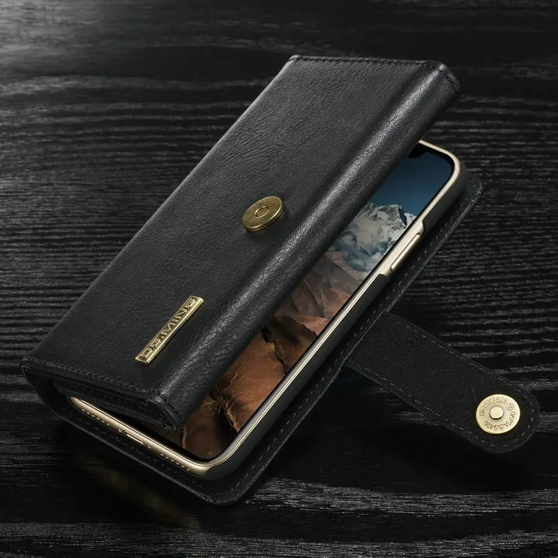 Трехслойный чехол кошелек с несколькими отделениями для карт кожаный телефона