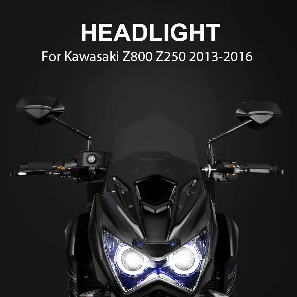 KEMIMOTO для Kawasaki Z800 Z250 Halo Eye HID проектор на заказ головной светильник ABS в сборе Z 250 Z 800 2013 головной светильник