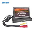 Резервный монитор DIYKIT 5 дюймов 1024x600, складной IPS AHD автомобильный монитор заднего вида, для автомобильной камеры AHD CVBS