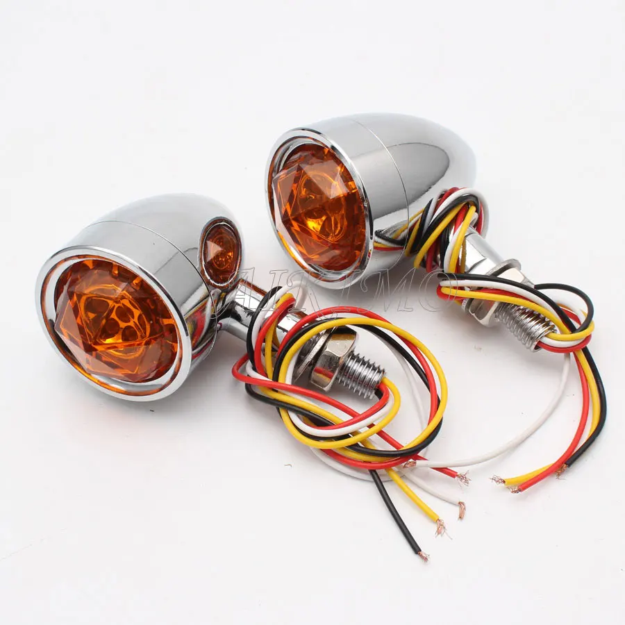 Универсальный хромированный мотоциклетный поворотник пулевидный светильник s