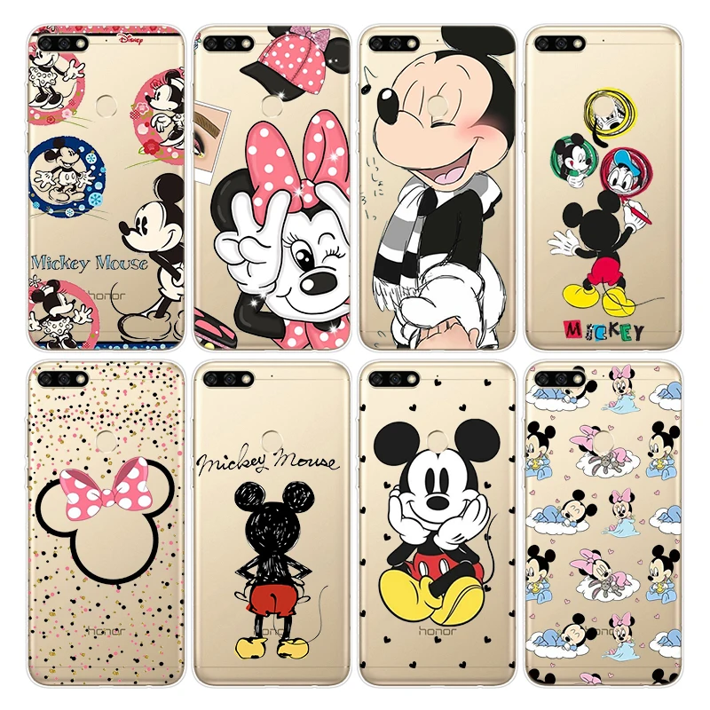 Силиконовый чехол Минни и Микки для Honor 10X 9X 8X MAX 20 10 9 8 8A 8C 8S Prime 7A Pro Lite телефона -