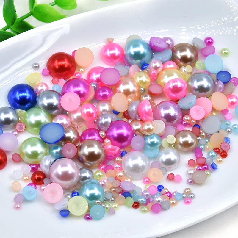 Полукруглые бусины-разделители с имитацией жемчуга 50-1000 шт./лот 3/4/6/8/10/12 мм | Дом и