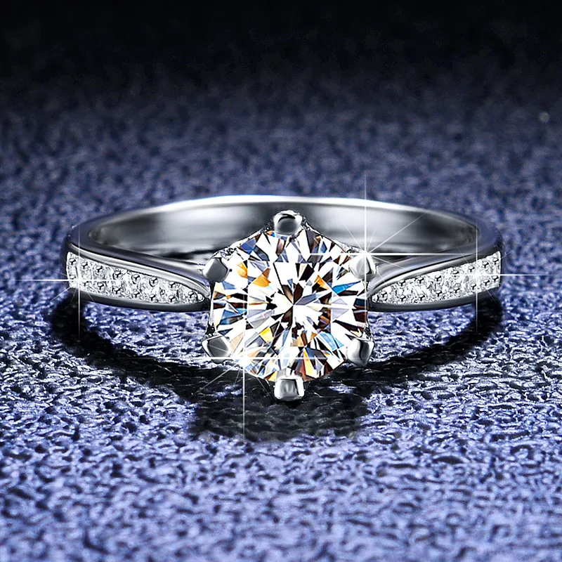 

Natural Cubic Zircon Crystal Rhinestone CZ Ring Female Women 925 Silver Engagement Wedding Party Jewelry Accessory Size 4-10