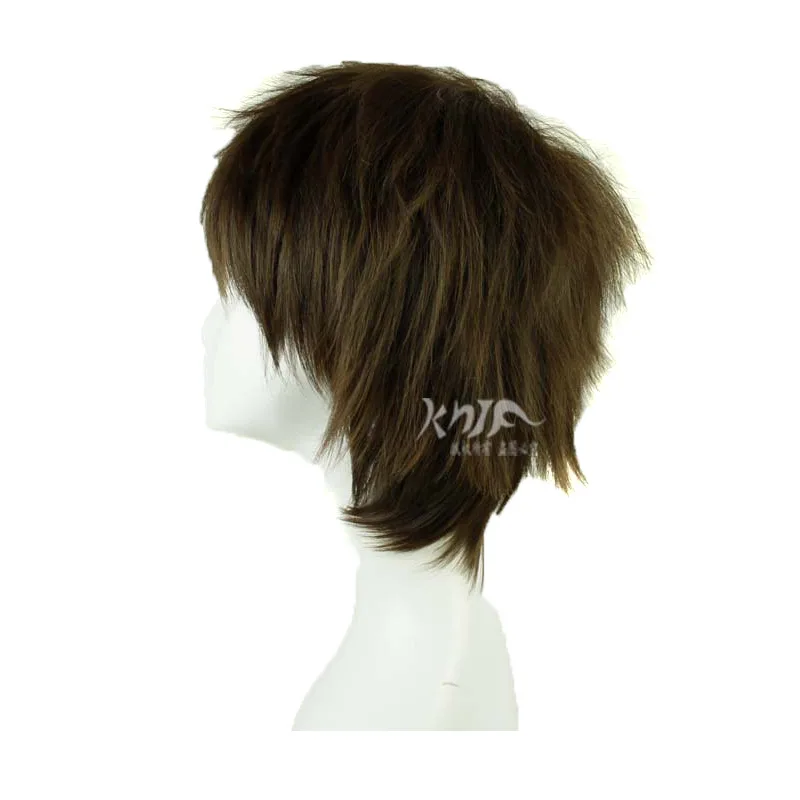 Высокое качество шляпы парики аниме Cos парик флип Eren Jaeger коричневый косплей