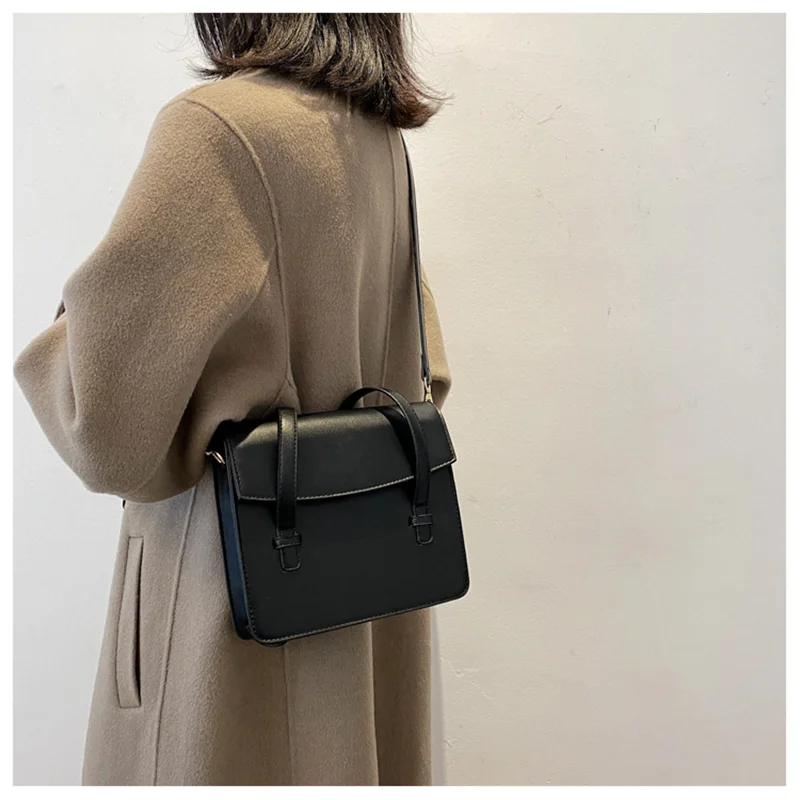 

Pure Color Retro Handbag Waterproof Shoulder Messenger Bag New Casual Trend Small square Bag