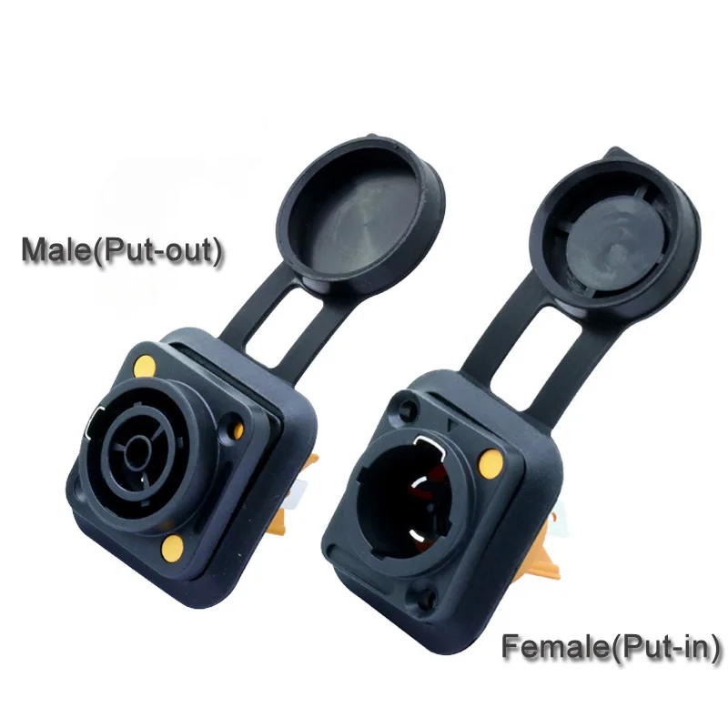 Beste 100 Pcs IP65 Waterdichte 3 Pin Power Connector Chassis Mannelijke/Vrouwelijke Panel Mount Out/In 20A/250V Stopcontact Voor Led Groot Scherm