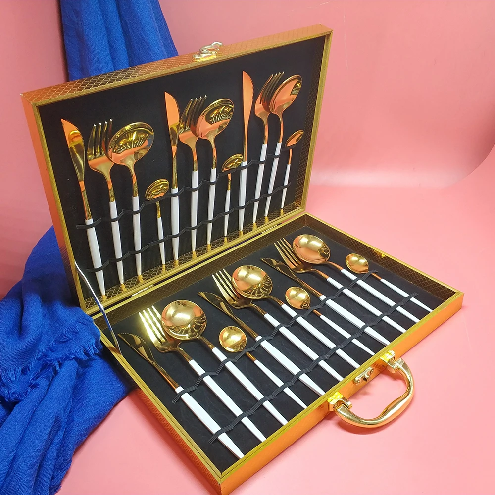 24 шт. набор столовых приборов нержавеющая сталь | Дом и сад