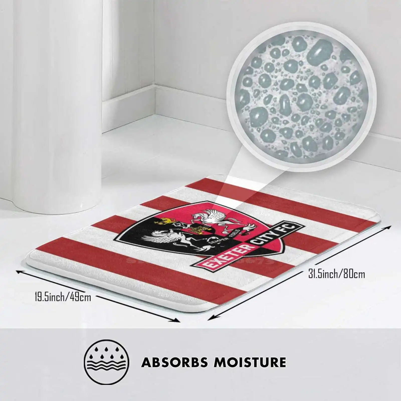 Удобный дверной коврик Exeter City Fc для ног Afc футбольный клуб английский черный два