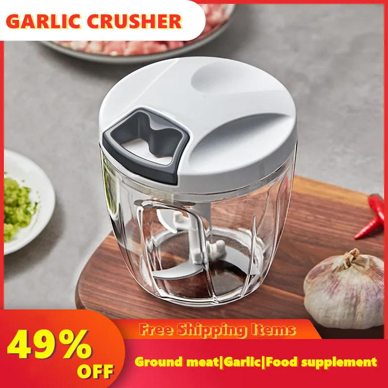 

Garlic Crusher Chili Cutter Meat Cut Cooking Machine Manual Mincer Food Kitchen Processors Gadget Accessories Onion Chopper