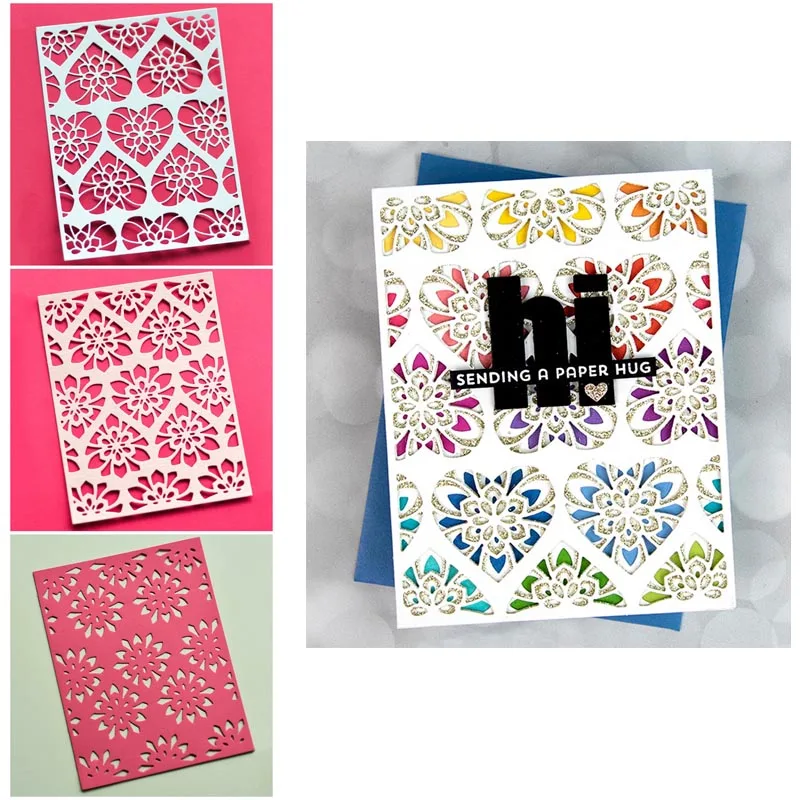 3 шт./компл. прямоугольник пластина сердца Слои металлический Трафаретный