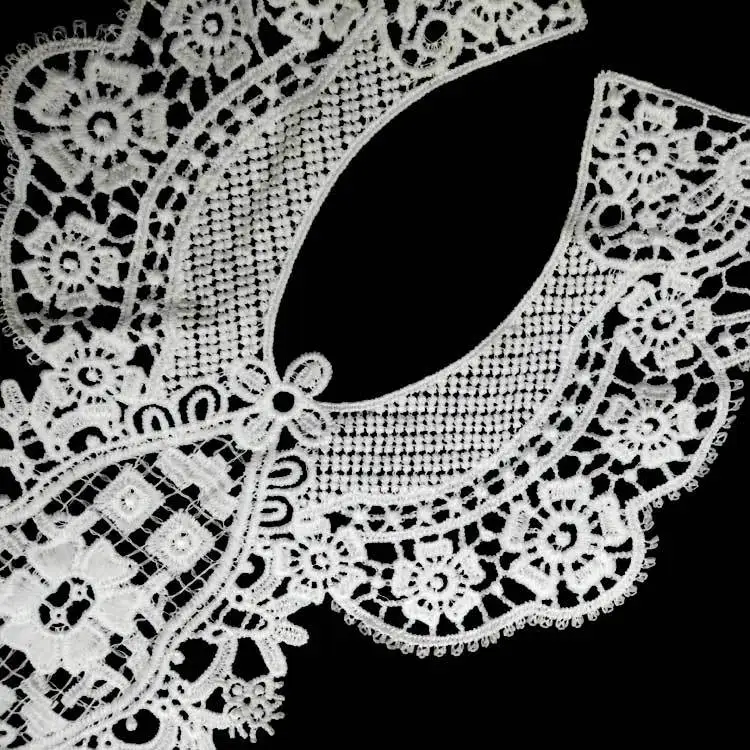 Водорастворимая кружевная вышивка Поддельный Воротник Вышивка полиэстер