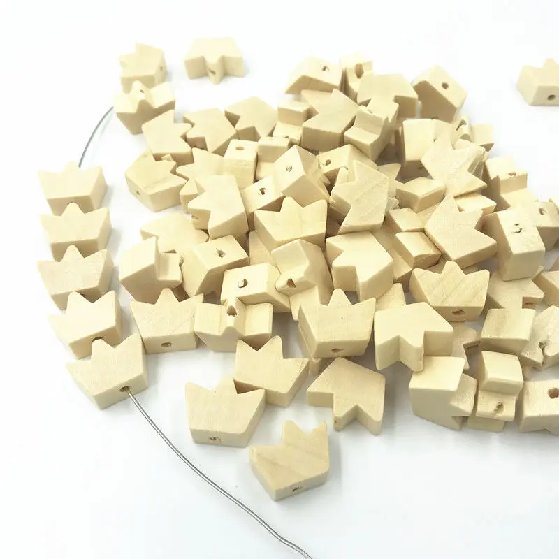 DIY 100 шт натуральный цвет Корона деревянные бусины разделитель для бисера