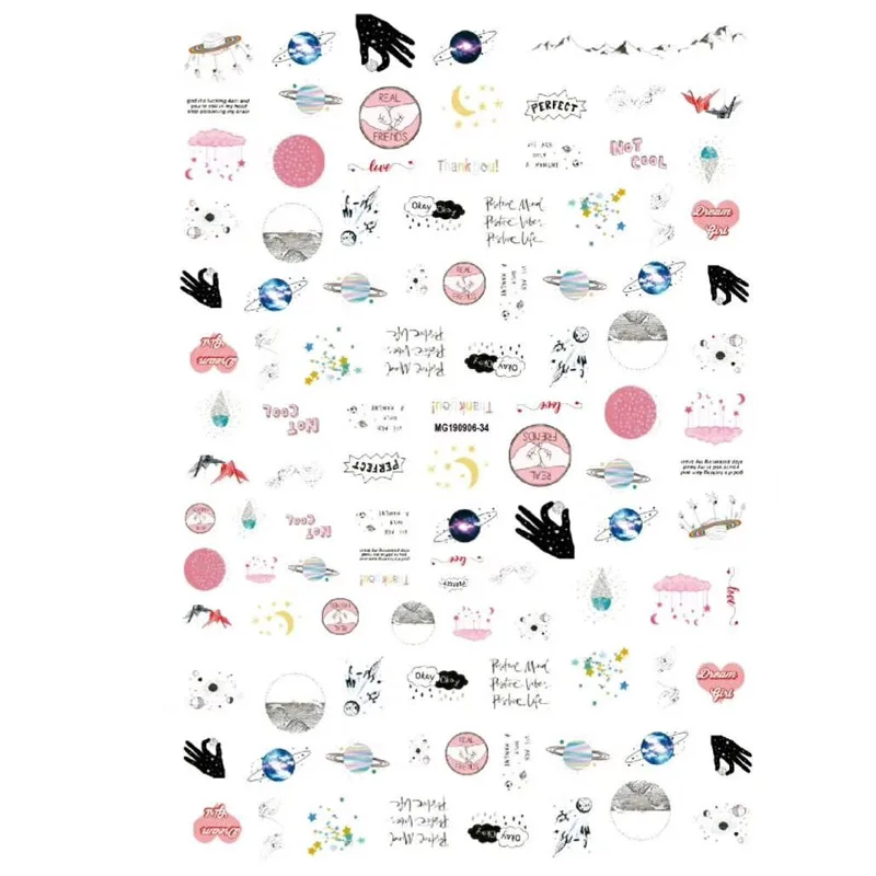 5 Геометрические наклейки для ногтей, Водные Наклейки, текст, снежинка, наклейки для ногтей, Водные Наклейки для ногтей, украшения для ногтей, наклейки-лак - Цвет: 5