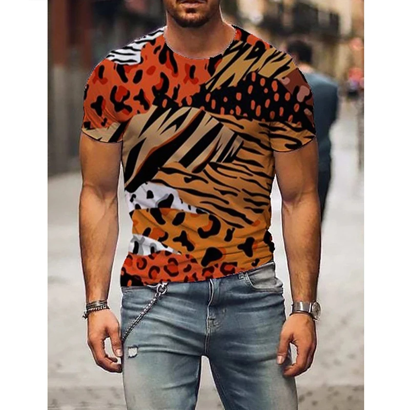 

OGKB Summer New Fashion 3D Printed Animal Pattern Streetwear Men‘s T-shirt Masculinas Casual Plus Size 5xl Men Tees Clothing