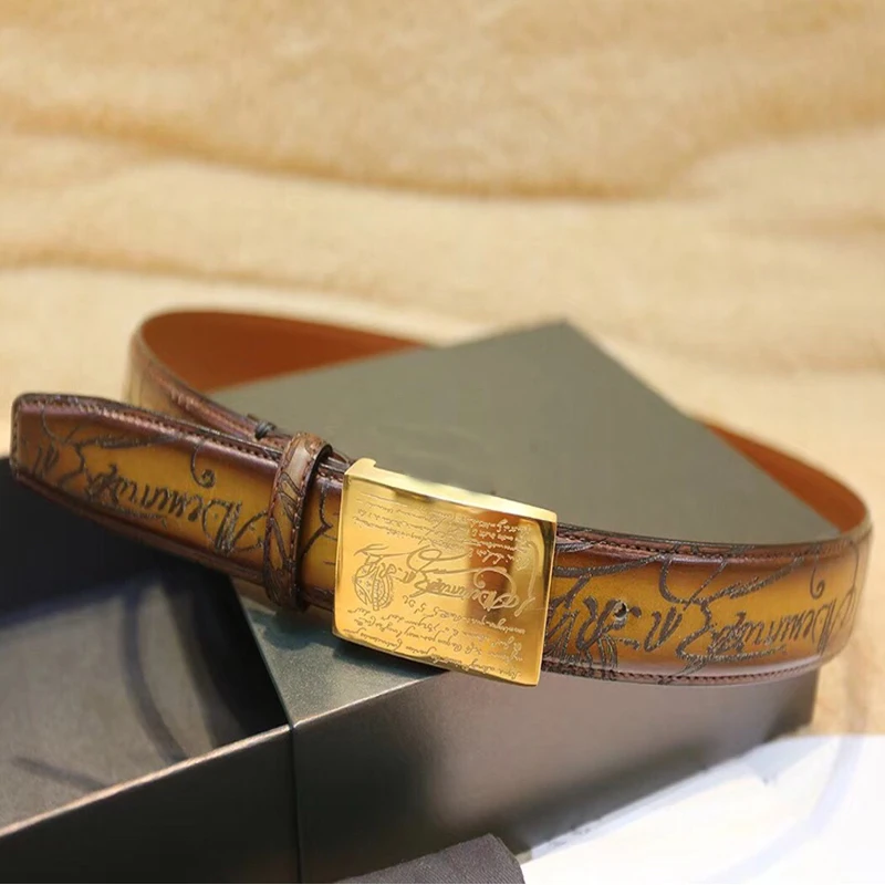 

Men's Stainless Steel Buckle Pure Hand Polished Personalized Leisure Belt