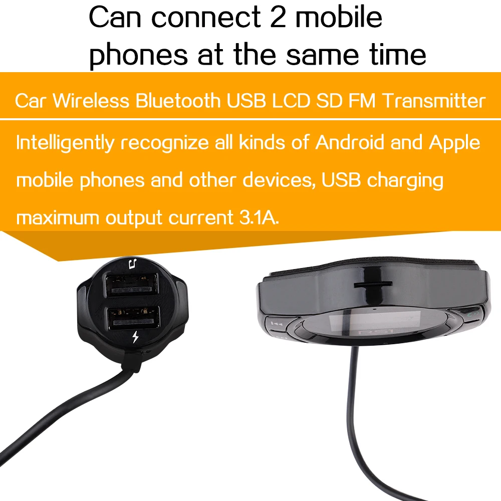 1 шт. Bluetooth Hands free FM модулятор стерео автомобильный mp3 плеер аудио адаптер fm