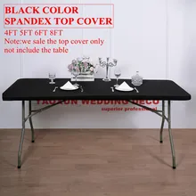 6FT 8FT Spandex Table Topper Rectangle Stretch Tablecloth Cover Wedding Table Cloth Event Hotel Decoration