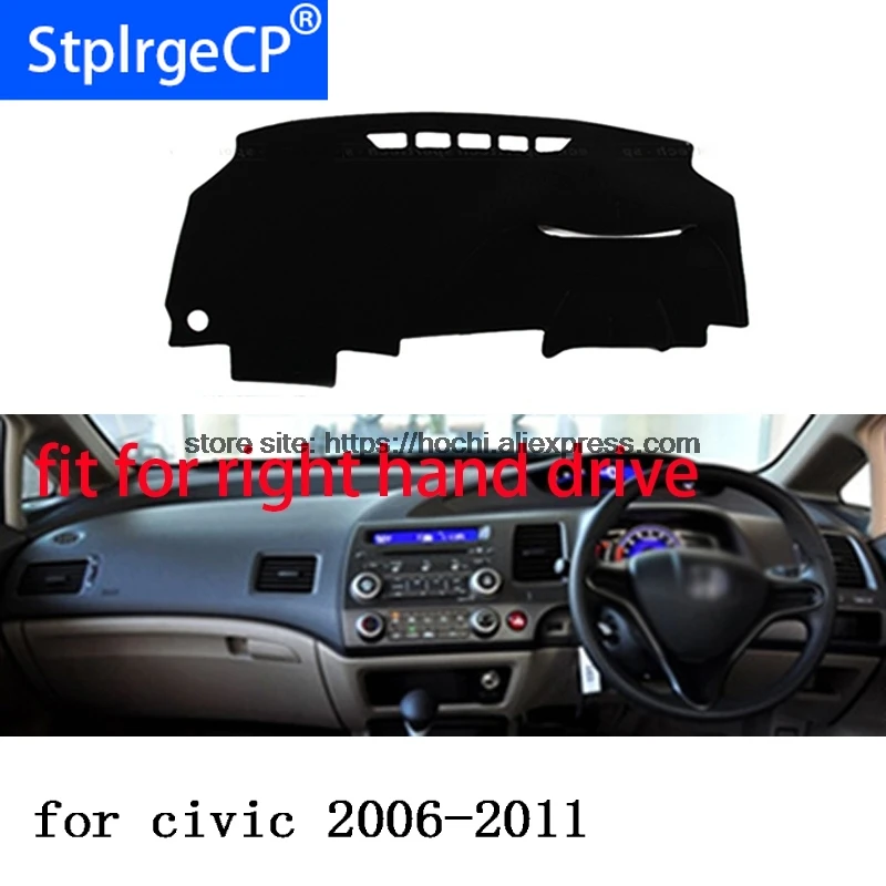 

For honda civic 2006-16 right drive dashboard mat Protective pad black color car-styling Interior Refit Sticker Mat products